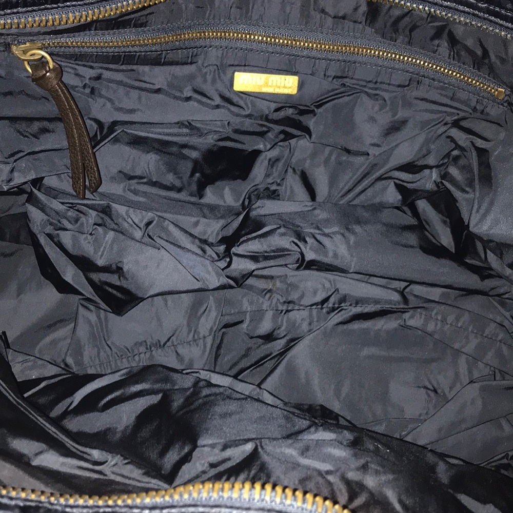 Large MIU MIU Royal Blue Quilted Nylon Tote Bag😘 - Picture 7 of 8